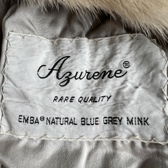 Siberian Fur Store Natural Blue Grey Mink Stole or Collar Azurene Hong Kong Vtg - Picture 5 of 5